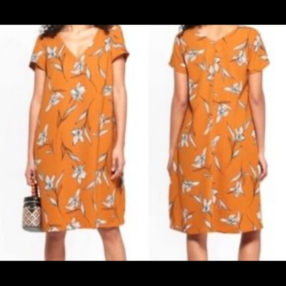 A New Day Yellow floral shift dress